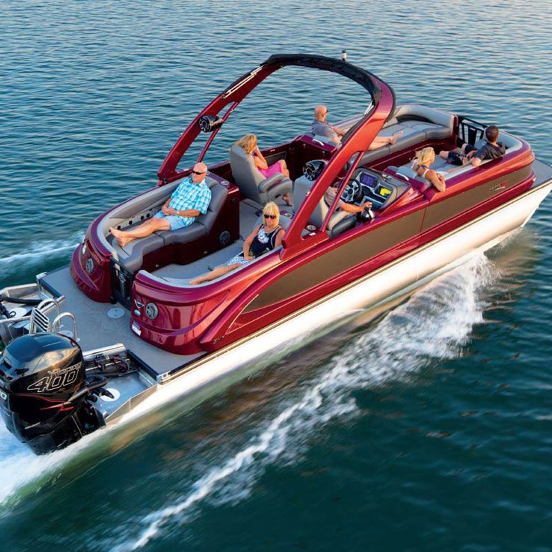 KinOcean Stylish 24ft Luxury Aluminum Pontoon Boat Outdoor Activities Fishing Surfing Ocean Waters Combo Set Outboard Engine